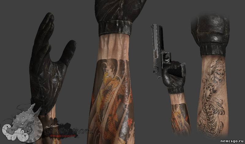 Текстуры рук с тату дракона для CS 1.6